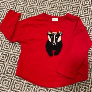 Hanna Andersson badger embroidered girls' top